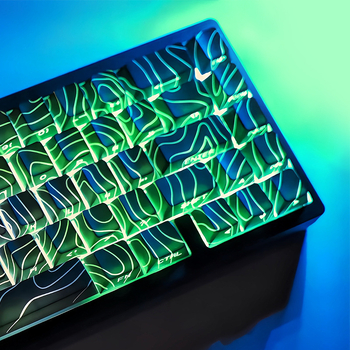 Weikav/Vega Контур 3.0 прозрачна PBT клавишна капачка, странично гравирана, оригинална височина, съвместима с Wooting, DIY комплект