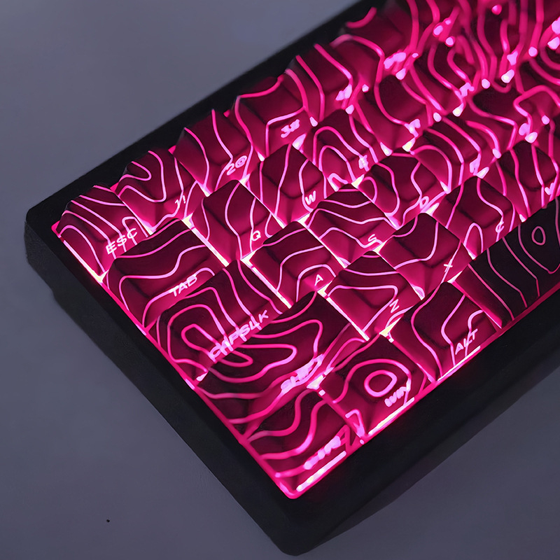 Weikav/Vega Контур 3.0 прозрачна PBT клавишна капачка, странично гравирана, оригинална височина, съвместима с Wooting, DIY комплект