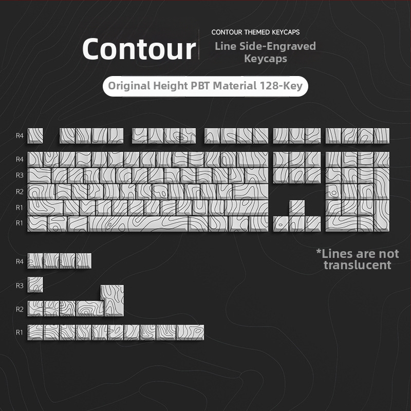 Weikav/Vega Kontúr 3.0 Transparentné PBT Klávesové Krytky, Bočné Gravírovanie, Pôvodná Výška, Kompatibilné s Wooting, DIY Sada Krytiek