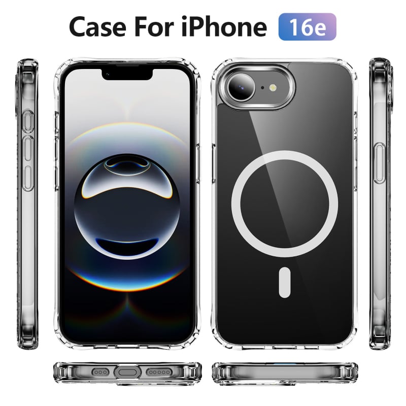 Priehľadný zadný kryt na telefón, TPU+PC, proti pádu, vstrekovane formovaný, kompatibilný s Apple a Samsung