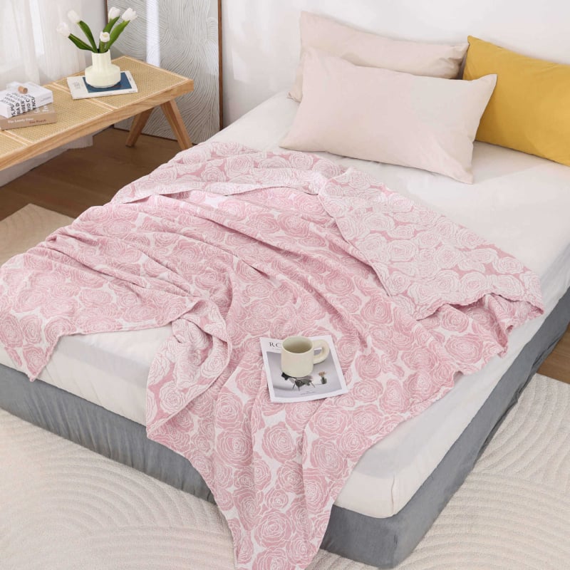 Letná ľahká bavlnená gáza uteráková prikrývka s reaktívnym farbením