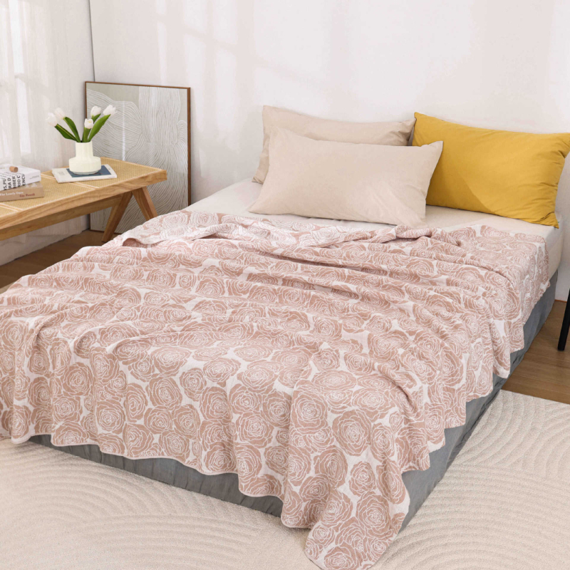 Letná ľahká bavlnená gáza uteráková prikrývka s reaktívnym farbením