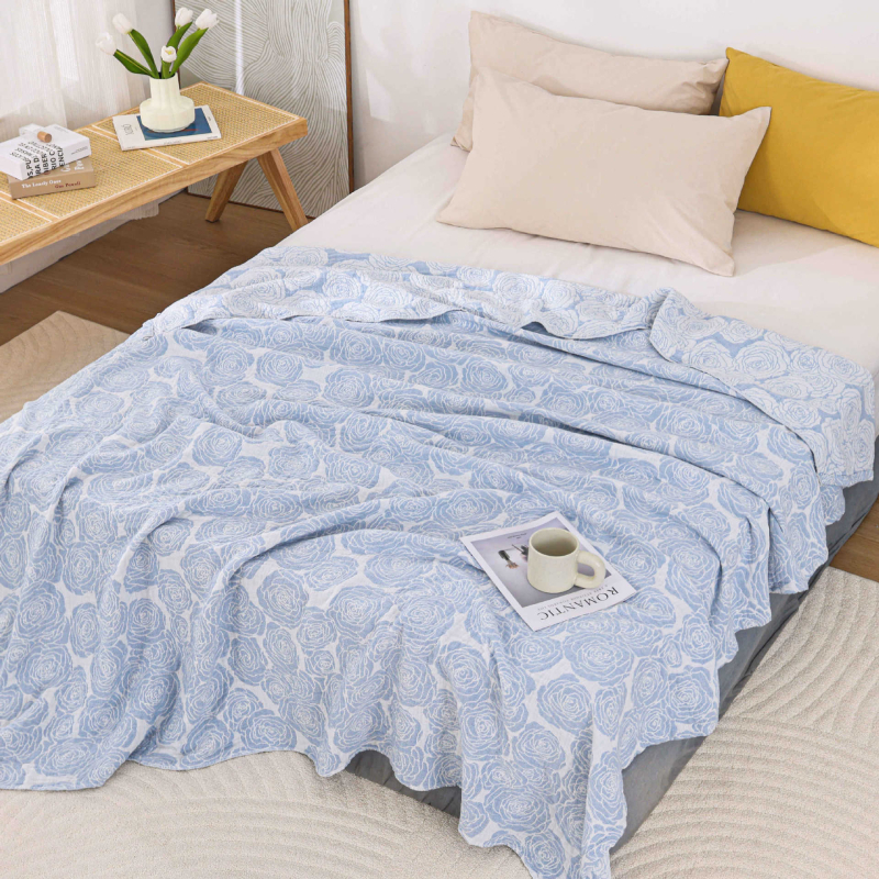 Letná ľahká bavlnená gáza uteráková prikrývka s reaktívnym farbením