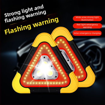 Trojuholníkový výstražný znak pre auto na stojane, reflexné LED svetlo, ABS konštrukcia, 5V napájanie