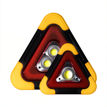 Trojuholníkový výstražný znak pre auto na stojane, reflexné LED svetlo, ABS konštrukcia, 5V napájanie