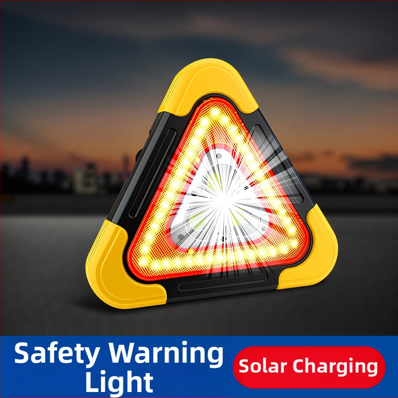 Trojuholníkový výstražný znak pre auto na stojane, reflexné LED svetlo, ABS konštrukcia, 5V napájanie