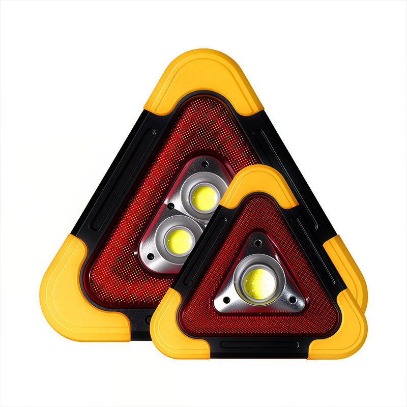 Trojuholníkový výstražný znak pre auto na stojane, reflexné LED svetlo, ABS konštrukcia, 5V napájanie