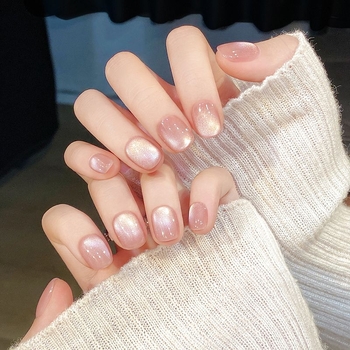 Ručne vyrobené nálepky na nechty s mačacím okom zo sklenených korálok a krištáľovými detailmi