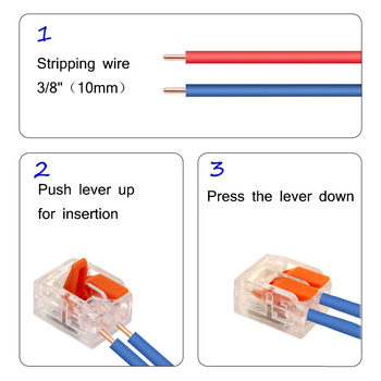 CNHH Rýchly konektor terminálu pre vodiče, pre mäkké aj pevné vodiče, rozhranie typu oplotenie, balenie 20/90 ks