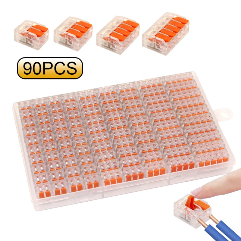 CNHH Rýchly konektor terminálu pre vodiče, pre mäkké aj pevné vodiče, rozhranie typu oplotenie, balenie 20/90 ks