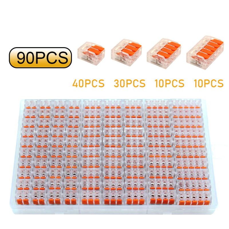 CNHH Rýchly konektor terminálu pre vodiče, pre mäkké aj pevné vodiče, rozhranie typu oplotenie, balenie 20/90 ks