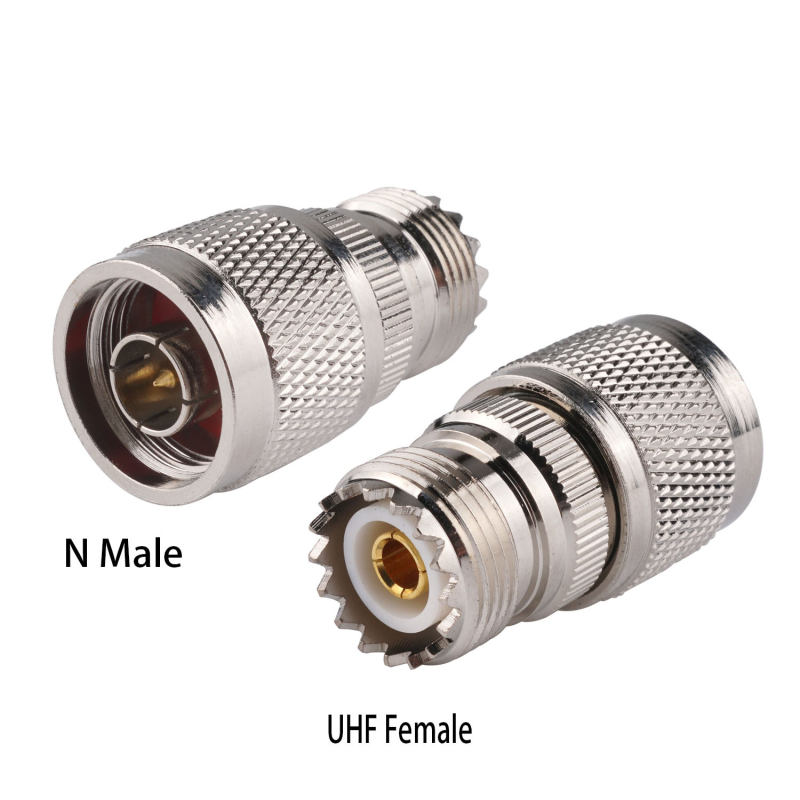RF koaxiálny adaptér N na UHF (N-typ muža na UHF muža/žena) (Značka: vhrf; Izolátorový materiál: meď; Oblasť použitia: komunikačný konektor)