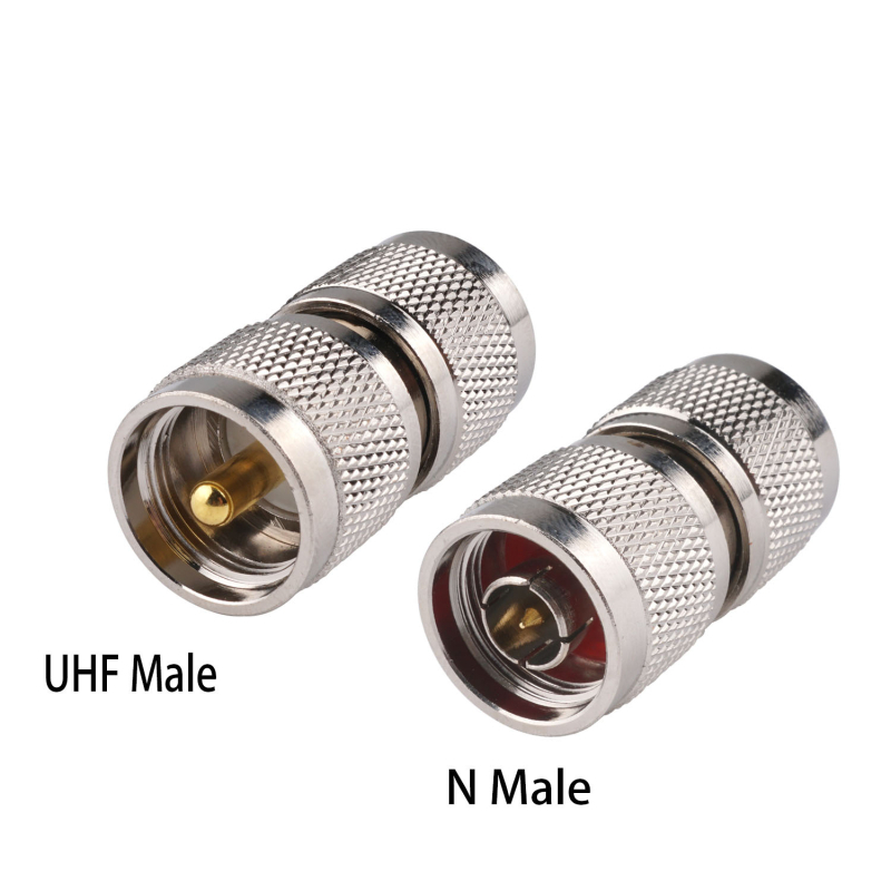 RF koaxiálny adaptér N na UHF (N-typ muža na UHF muža/žena) (Značka: vhrf; Izolátorový materiál: meď; Oblasť použitia: komunikačný konektor)