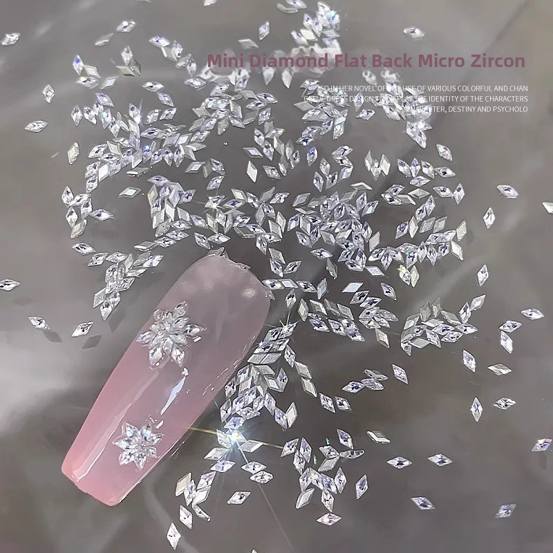 Zirkónové kamienky na nechty — tvar konského oka, prizmatické fasety, ploché zadné, vzory bloky a kvapky vody pre DIY šperky