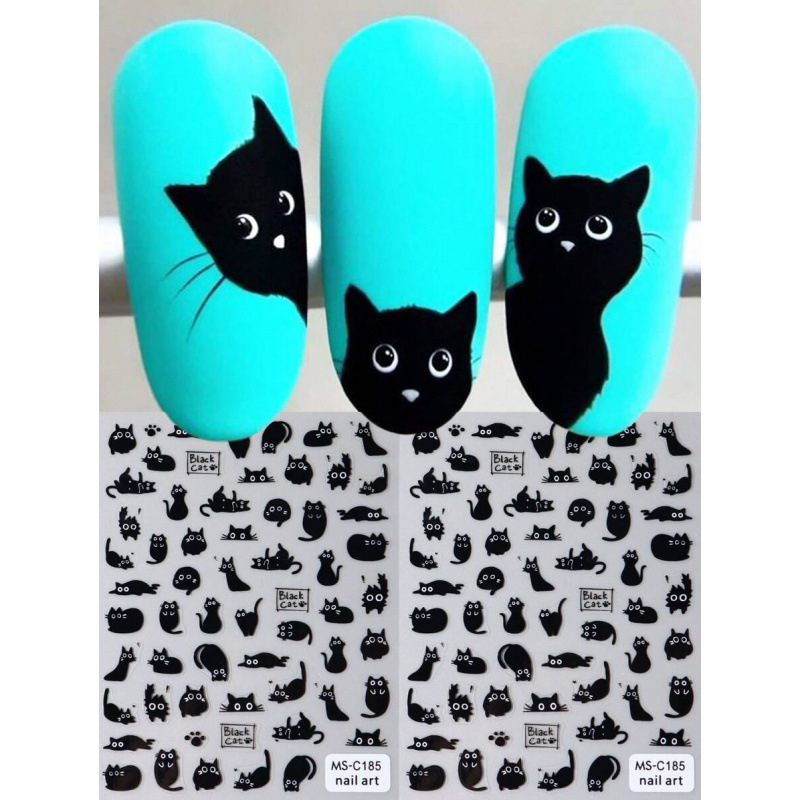 Nálepky na nechty s hadím vzorom a dizajnom hviezdo-mesiac, sada 2 kusy, model SH52562840, exkluzív export cezhranične, vianočné dizajny