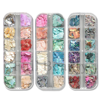 Set za manikuru s irizirajućim Bohai Bay mikama, komadi abalona i školjki – 15 g, licencirana privatna oznaka, Full Beauty