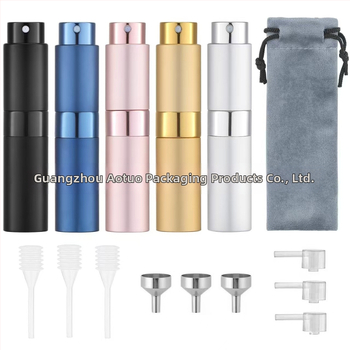 AOTO sada tri sekcií otočných fliaš na parfum s rozprašovačom, hliníkové telo s elektroplating povrchom