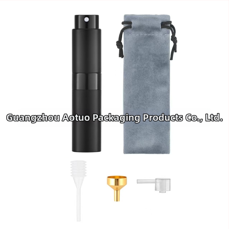 AOTO trių skyrių pasukamas parfumo purškimo buteliuko rinkinys, aliuminio korpusas su elektroplakato danga