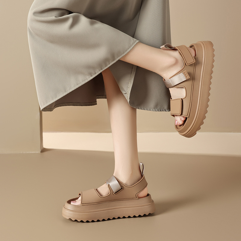 Moterų romėniški sandalai su Velcro užsegimu | viršutinė TPU medžiaga, EVA padas, apvalus pirštas, vidinė medžiaga audinys, 2025 m. pavasario leidimas