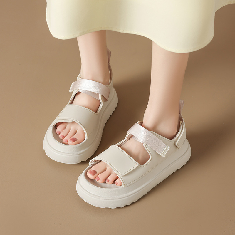 Moterų romėniški sandalai su Velcro užsegimu | viršutinė TPU medžiaga, EVA padas, apvalus pirštas, vidinė medžiaga audinys, 2025 m. pavasario leidimas