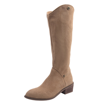 Ženske jahačke čizme – oštar nos, debeli pet 3–5 cm, visok vrat čizme, velur