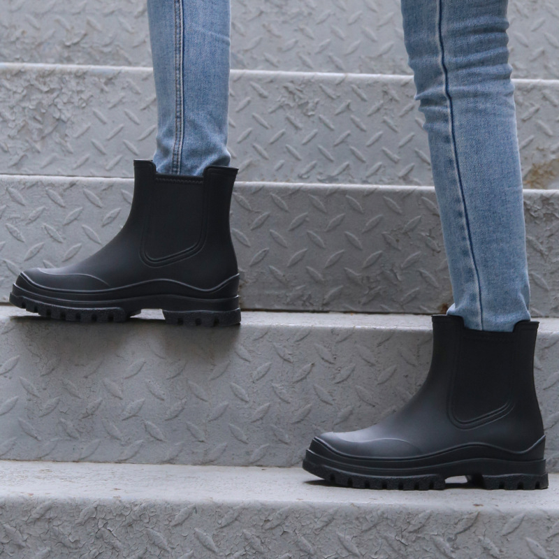 Zhe Star moterų lietaus batai, viršus iš TPE, žemas kulnas 1–3 cm, trumpas vamzdelis, tvirtas padas