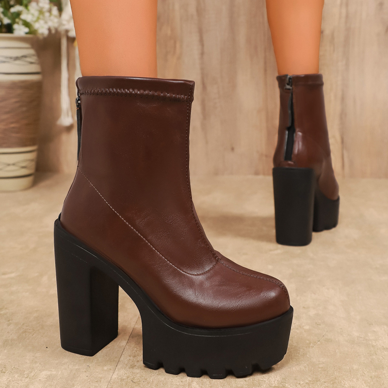 Ženske Martin čizme, vodootporna platforma, PU gornji dio, gumena potplata, super visoka peta