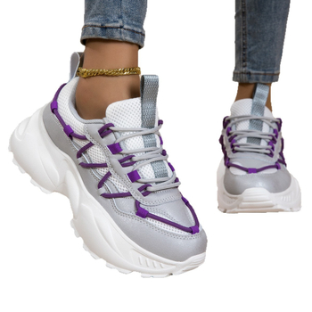 Ženske tenisice s PU + mrežastim gornjim dijelom, prozračne, okrugli nos, niski profil, EVA potplat