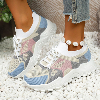 Ženske mrežaste tenisice s Fly-Knit gornjim dijelom, prozračne, prednje vezanje, PVC potplat, niski gornji dio