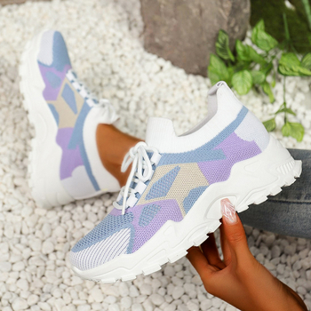 Ženske mrežaste tenisice s Fly-Knit gornjim dijelom, prozračne, prednje vezanje, PVC potplat, niski gornji dio