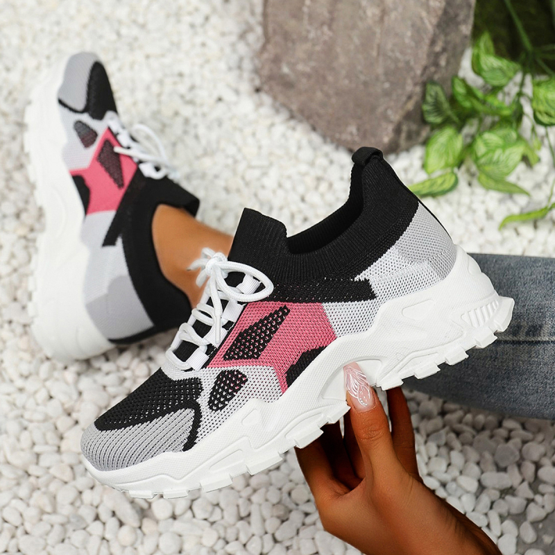 Ženske mrežaste tenisice s Fly-Knit gornjim dijelom, prozračne, prednje vezanje, PVC potplat, niski gornji dio