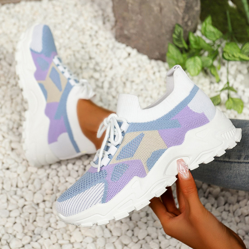 Ženske mrežaste tenisice s Fly-Knit gornjim dijelom, prozračne, prednje vezanje, PVC potplat, niski gornji dio