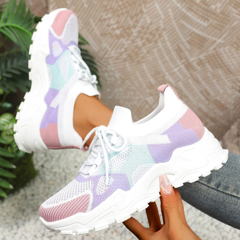 Ženske mrežaste tenisice s Fly-Knit gornjim dijelom, prozračne, prednje vezanje, PVC potplat, niski gornji dio