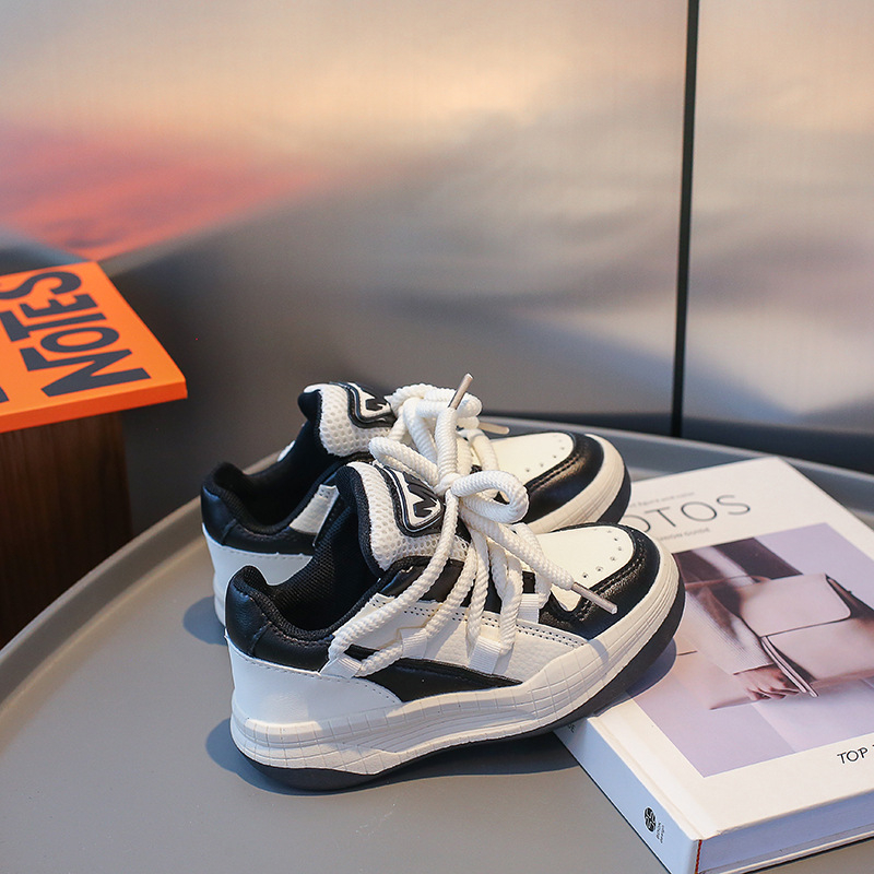 Dječje tenisice za trčanje, unisex, prednje vezanje, gornji dio od umjetne kože, gumeni potplat, protuklizne i otporne, Tiger Monitor, jesen