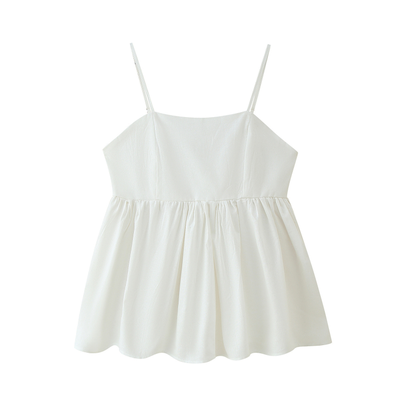 Dva dijela set: bez rukava top s visokim strukom i dugi hlače, poliester, kolažni dizajn, elegantan britanski stil