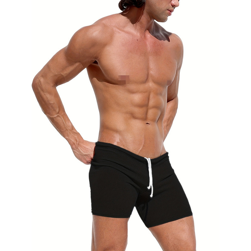 Muške šorce s elastičnim pojasom, Lycra tkanina, fleece podstava, slobodan kroj, za sve sezone