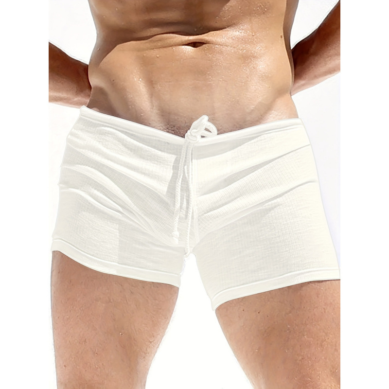 Muške šorce s elastičnim pojasom, Lycra tkanina, fleece podstava, slobodan kroj, za sve sezone