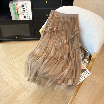 Suknja A-linije, srednje duljine, visokim strukom, visoka elastičnost, akrilna tkanina (95%+)