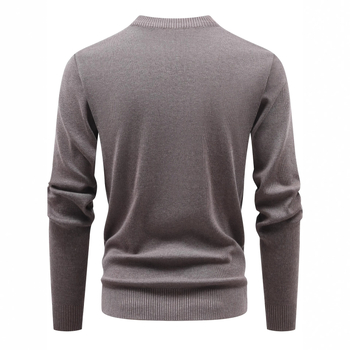 Muški pleteni džemper s polu-zipom, debeli materijal, okrugli ovratnik, opušten kroj, 98% poliester
