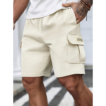 Muške šorts od waffle pletenine, lagane prozračne tkanine, elastični pojas, udoban kroj, fleece podstava