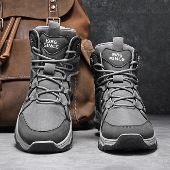 Pánske canvas turistické topánky so strednou výškou lýtka, PU stielka a injektovaná podrážka — Z376 Dragon (Jeseň 2025)