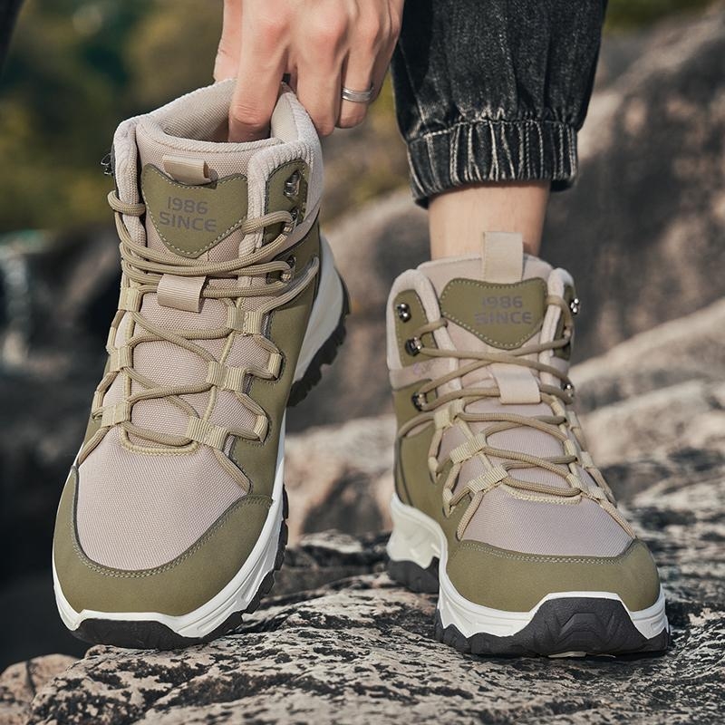 Pánske canvas turistické topánky so strednou výškou lýtka, PU stielka a injektovaná podrážka — Z376 Dragon (Jeseň 2025)