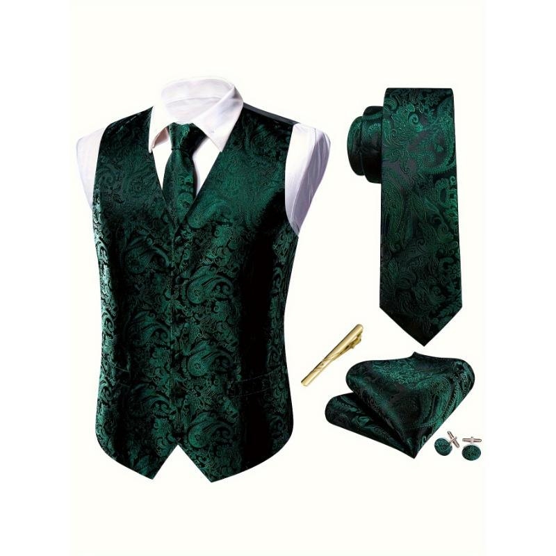 Pánske vonkajšie oblečenie s kráľovským kvetinovým vzorom, 5-dielny set, corduroy látka, hlavná látka ľan, požiarna odolnosť