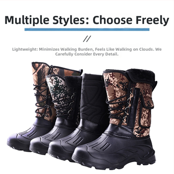 Pánske zimné čižmy: nepremokavé, teplé, horný materiál bavlna, výstelka umelý plyš, EVA podrážka