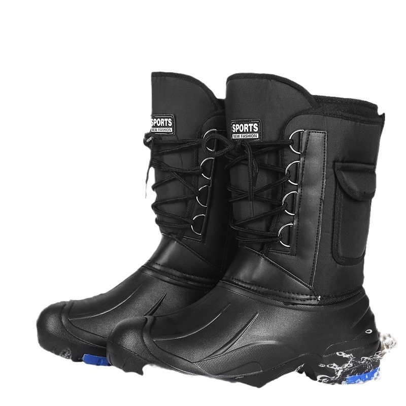 Pánske zimné čižmy: nepremokavé, teplé, horný materiál bavlna, výstelka umelý plyš, EVA podrážka
