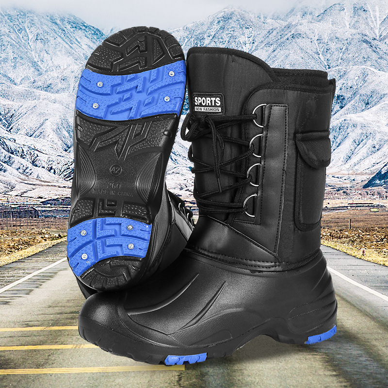 Pánske zimné čižmy: nepremokavé, teplé, horný materiál bavlna, výstelka umelý plyš, EVA podrážka