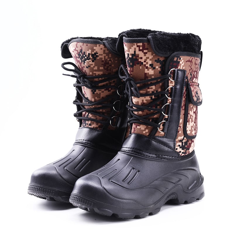 Pánske zimné čižmy: nepremokavé, teplé, horný materiál bavlna, výstelka umelý plyš, EVA podrážka