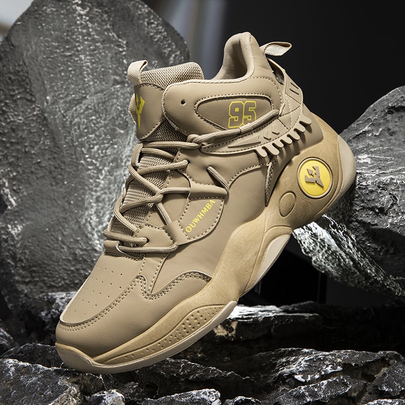 Ανδρικά Παπούτσια Μπάσκετ με Ψηλό Άνω Μέρος, Διαπνέουσα Τεχνολογία, Κορδόνια Εμπρός, Αντιολισθητική Σόλα