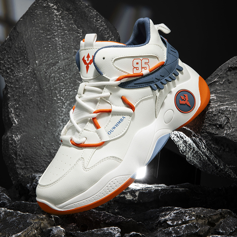 Ανδρικά Παπούτσια Μπάσκετ με Ψηλό Άνω Μέρος, Διαπνέουσα Τεχνολογία, Κορδόνια Εμπρός, Αντιολισθητική Σόλα