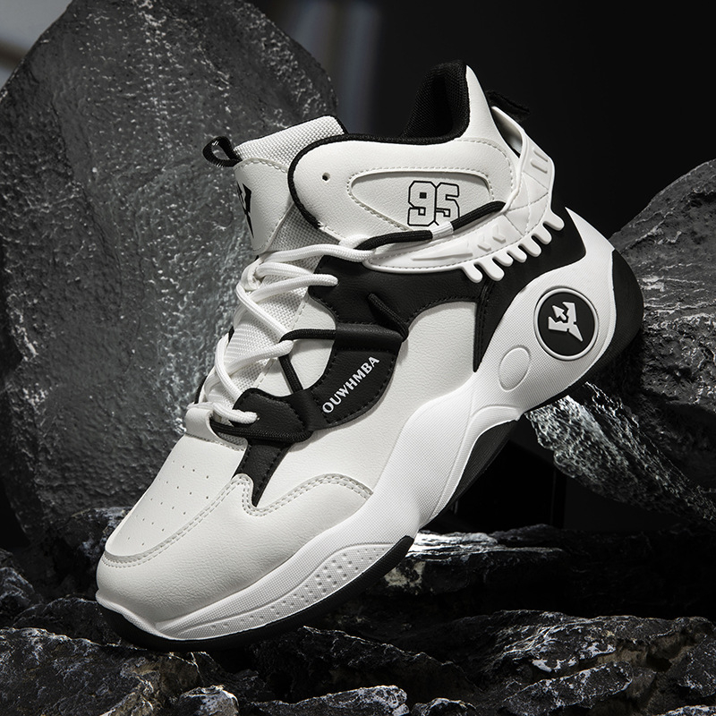 Ανδρικά Παπούτσια Μπάσκετ με Ψηλό Άνω Μέρος, Διαπνέουσα Τεχνολογία, Κορδόνια Εμπρός, Αντιολισθητική Σόλα